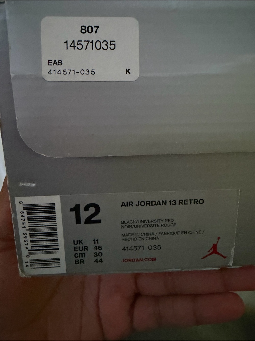 Jordan Air Jordan 13 Retro Black/University Red